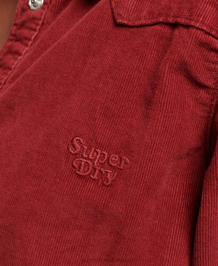 Superdry Cord Western Shirt Red Women