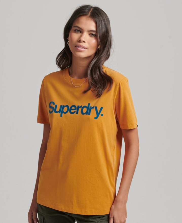 Superdry Core Logo 80s T-Shirt Gold Women