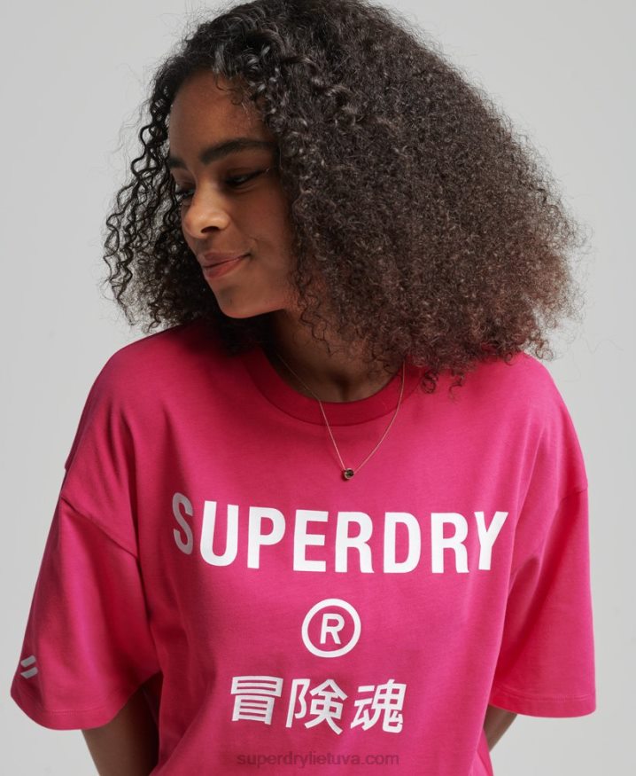 Superdry Core Logo Sport T-Shirt Pink Women