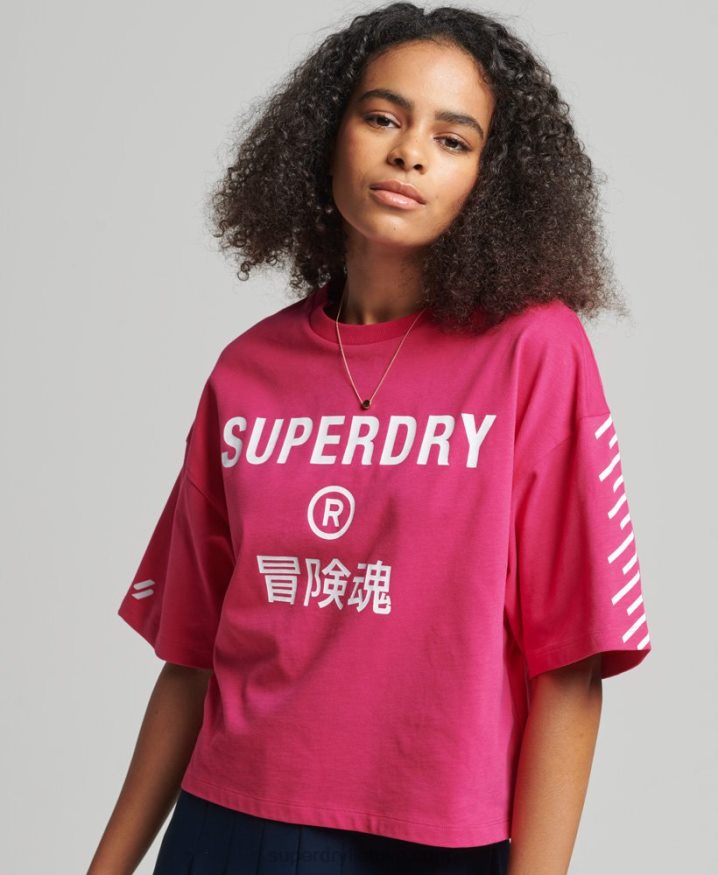 Superdry Core Logo Sport T-Shirt Pink Women