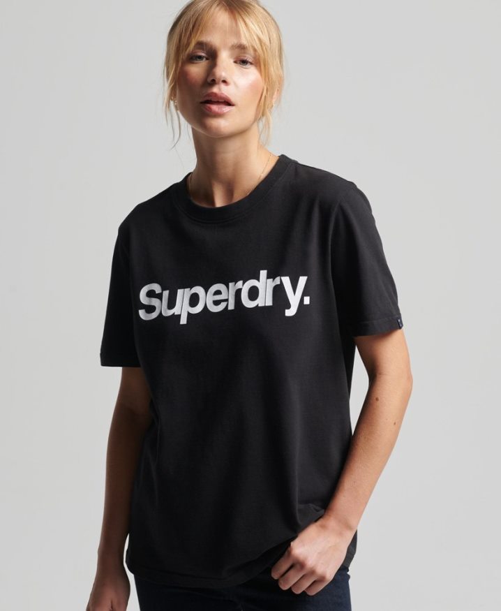 Superdry Core Logo T-Shirt Black Women