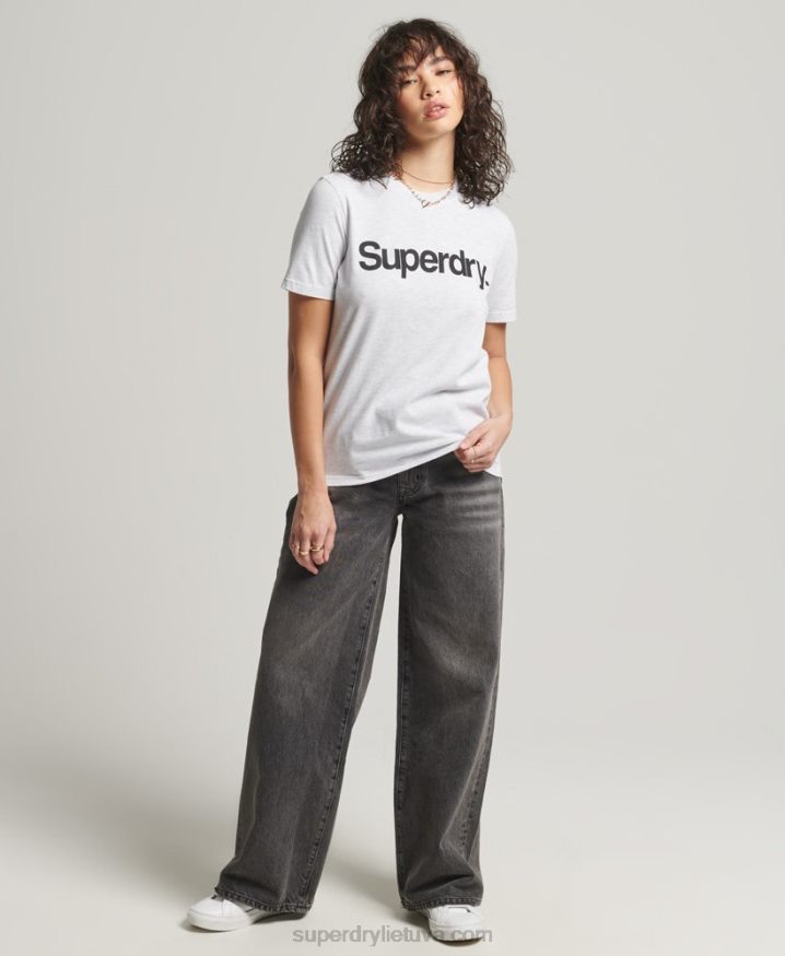 Superdry Core Logo T-Shirt Light Grey Women