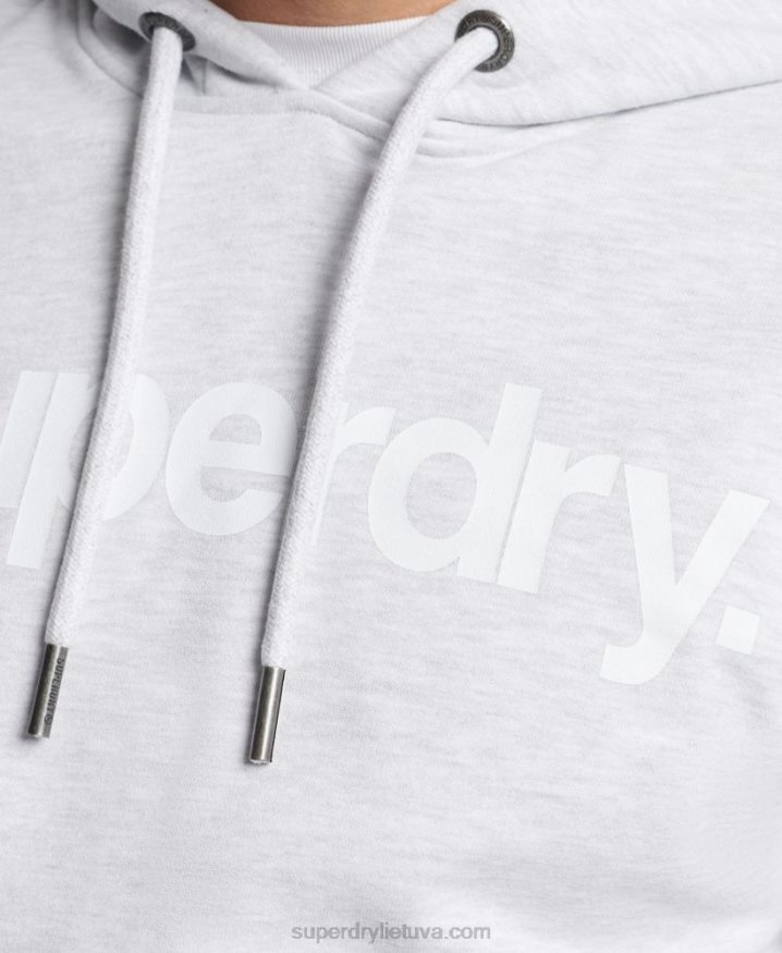 Superdry Core Logo Unbrushed Hoodie Light Grey Men