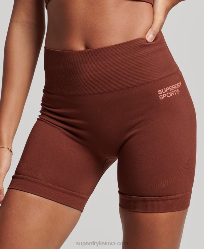 Superdry Core Seamless Tight Shorts Brown Women