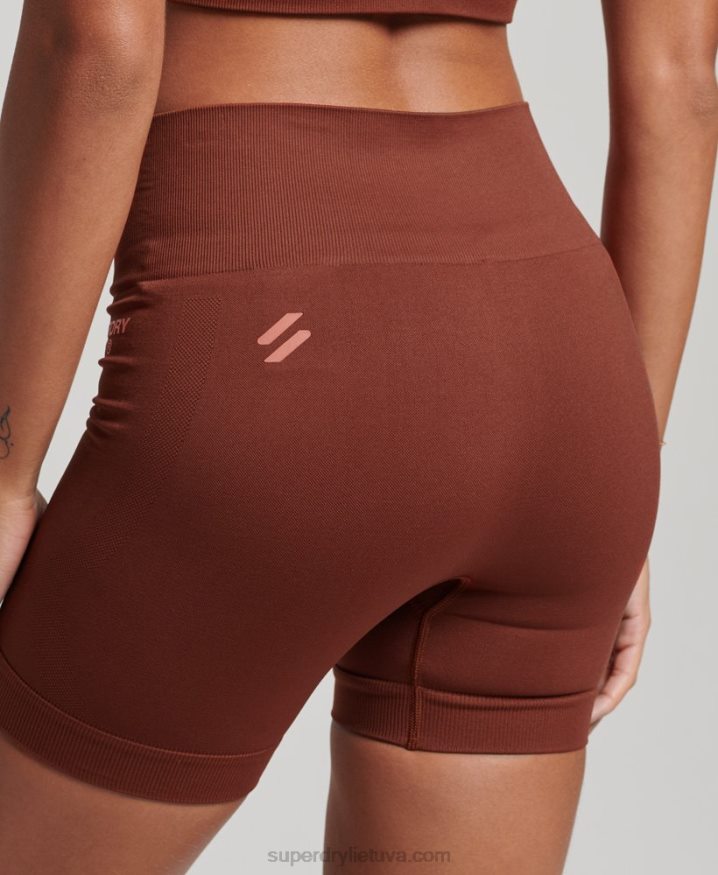 Superdry Core Seamless Tight Shorts Brown Women