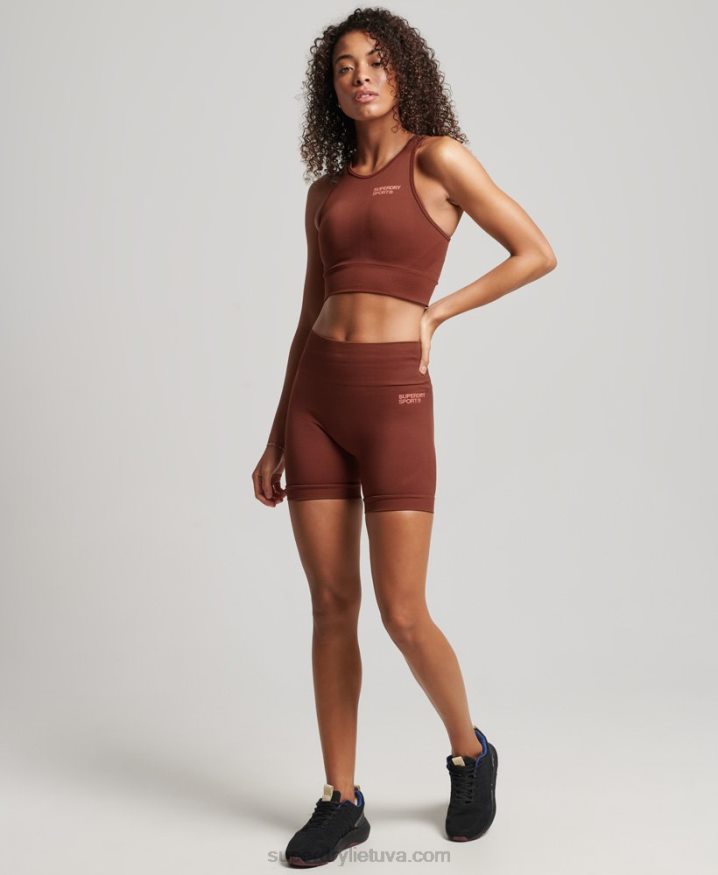 Superdry Core Seamless Tight Shorts Brown Women