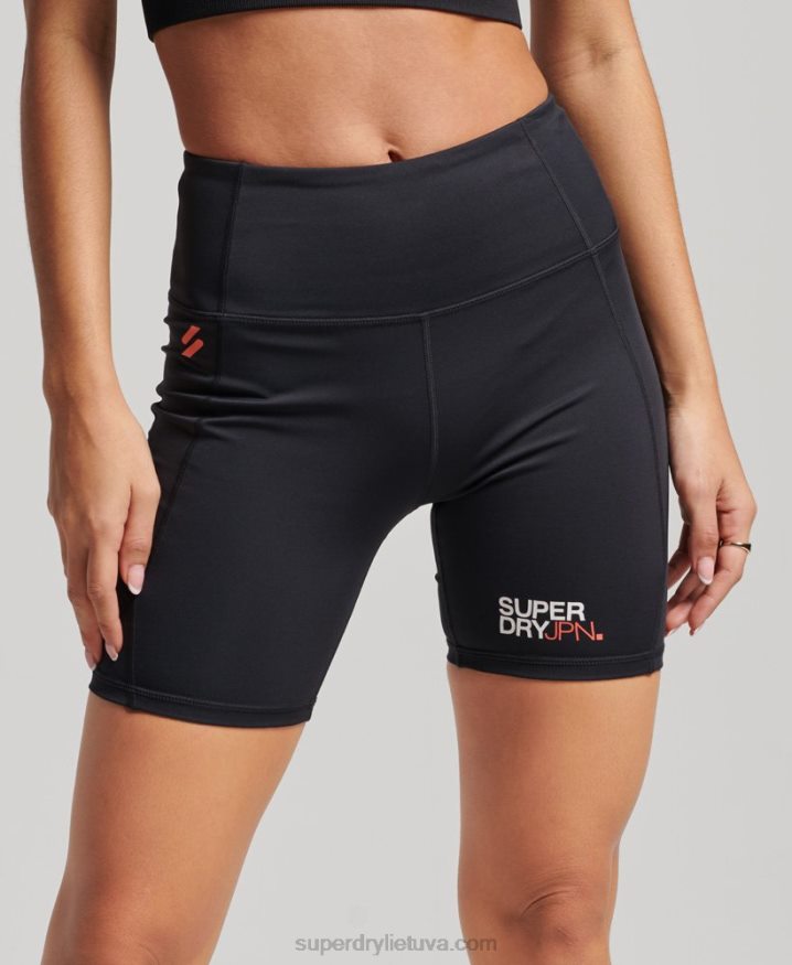 Superdry Core Six Inch Tight Shorts Black Women