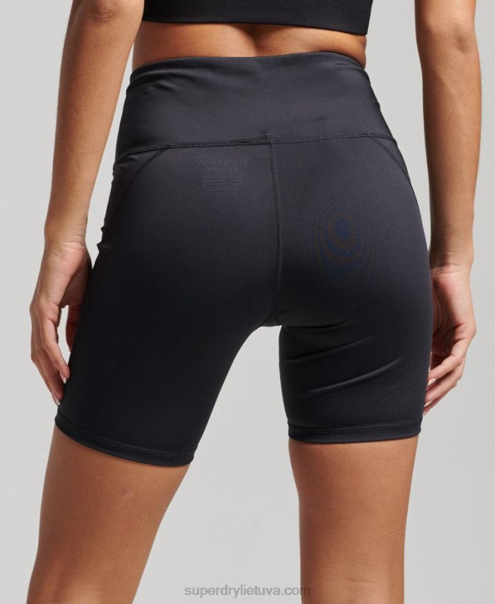 Superdry Core Six Inch Tight Shorts Black Women