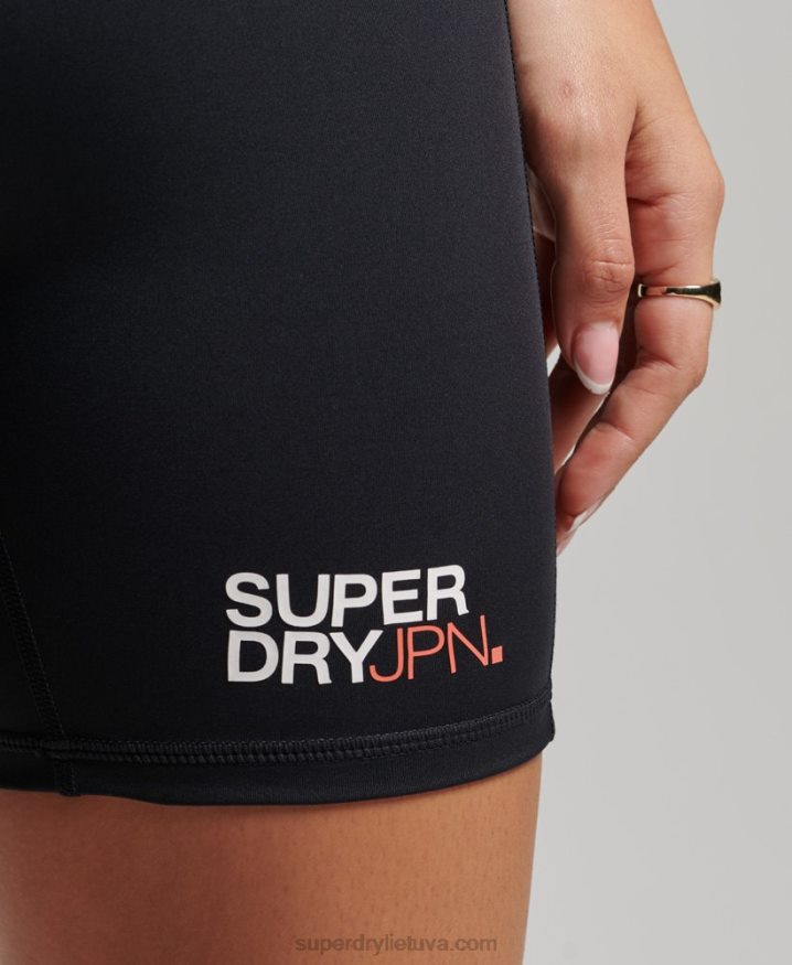 Superdry Core Six Inch Tight Shorts Black Women