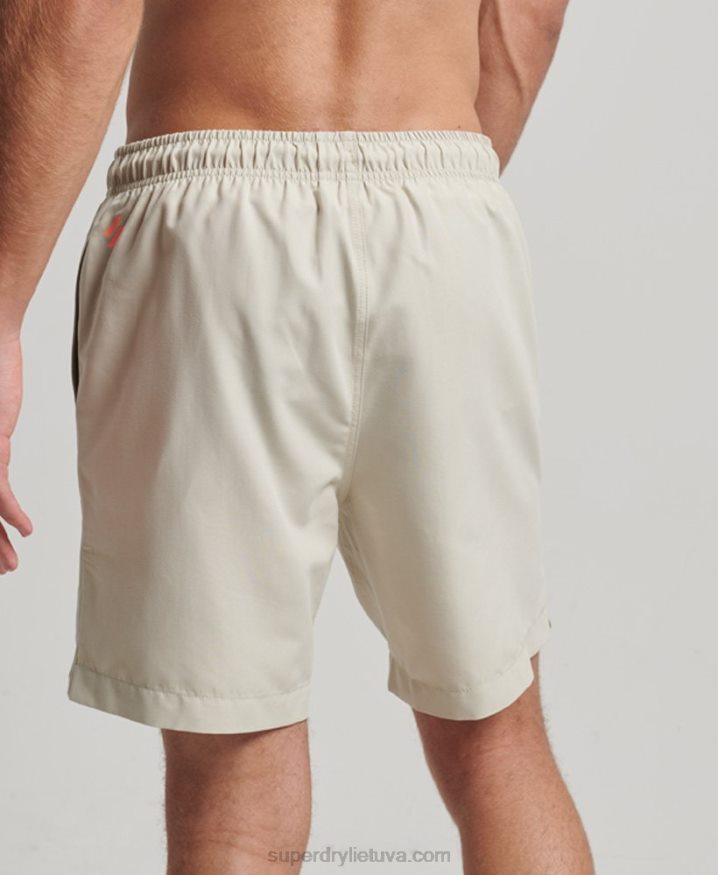 Superdry Core Sport 17 Inch Recycled Swim Shorts Beige Men