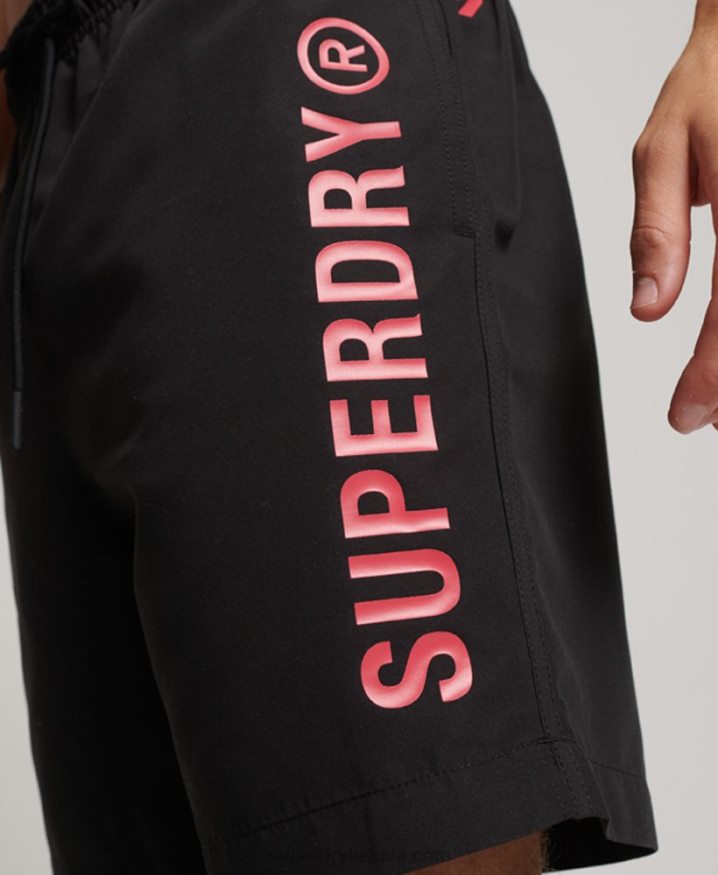 Superdry Core Sport 17 Inch Recycled Swim Shorts Black Men