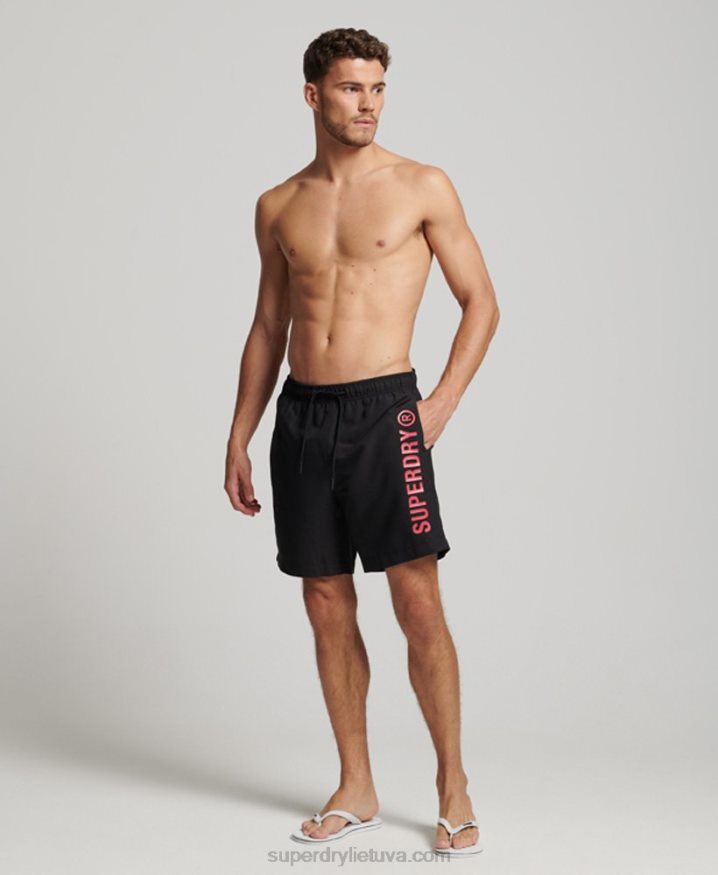 Superdry Core Sport 17 Inch Recycled Swim Shorts Black Men