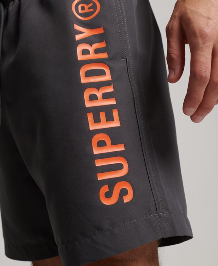 Superdry Core Sport 17 Inch Recycled Swim Shorts Dark Grey Men