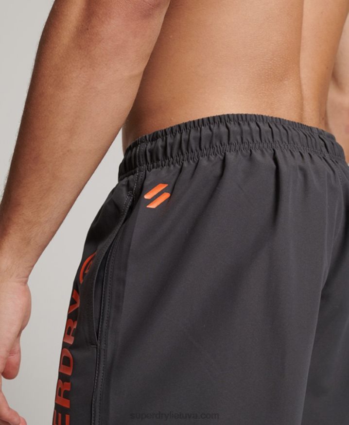 Superdry Core Sport 17 Inch Recycled Swim Shorts Dark Grey Men