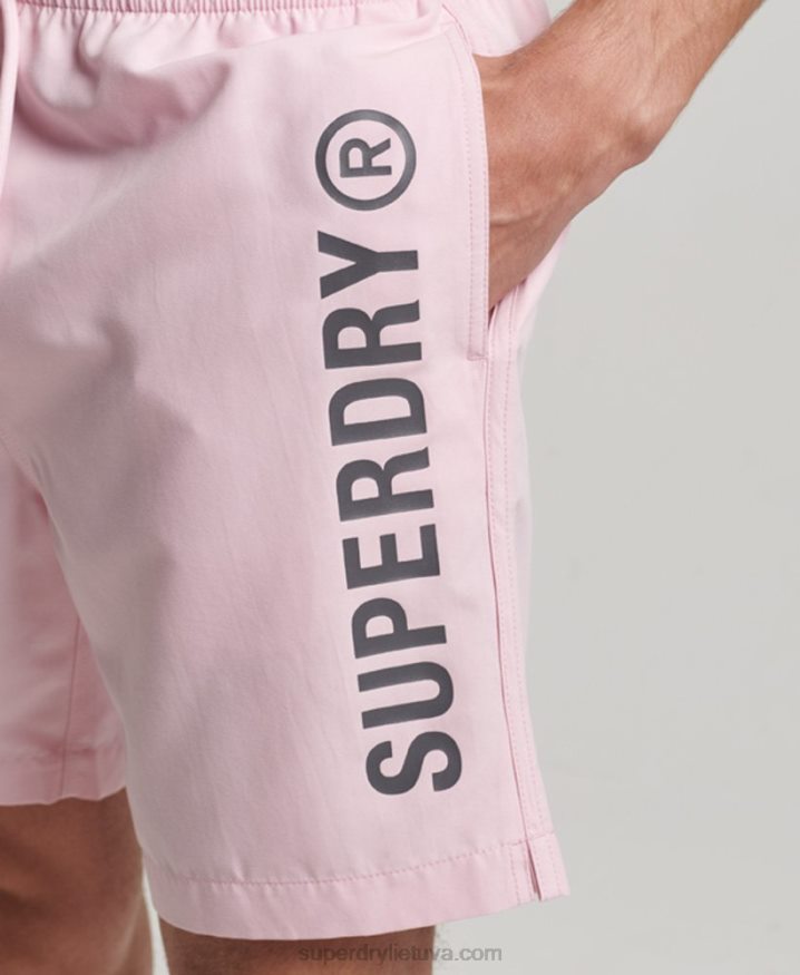 Superdry Core Sport 17 Inch Recycled Swim Shorts Pink Men