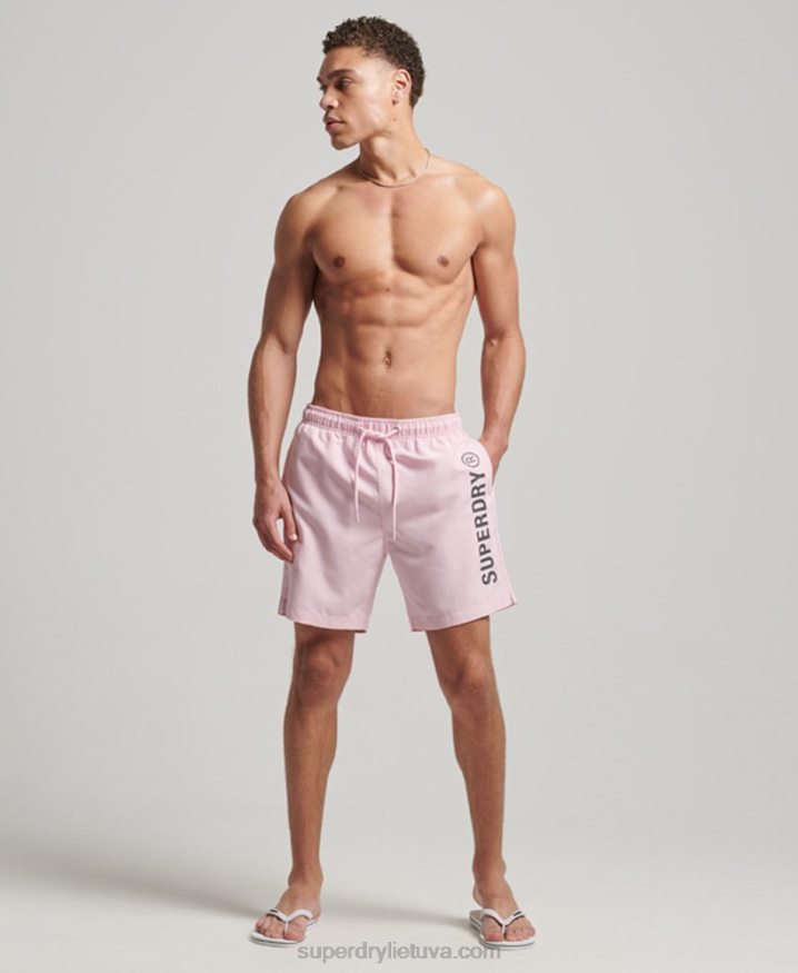 Superdry Core Sport 17 Inch Recycled Swim Shorts Pink Men