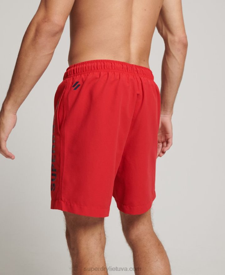 Superdry Core Sport 17 Inch Recycled Swim Shorts Red Men