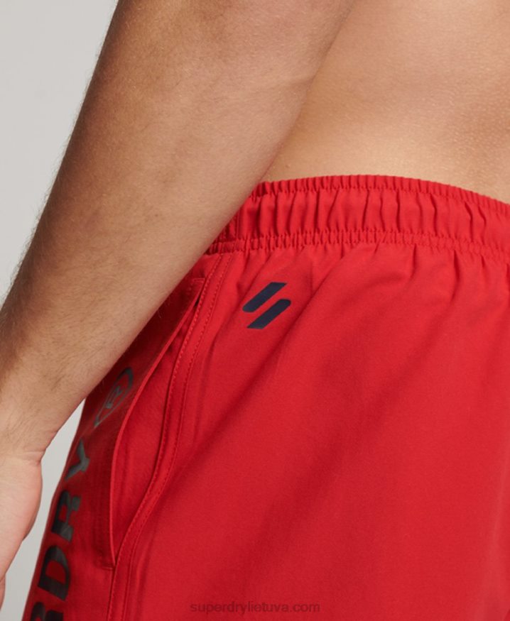 Superdry Core Sport 17 Inch Recycled Swim Shorts Red Men