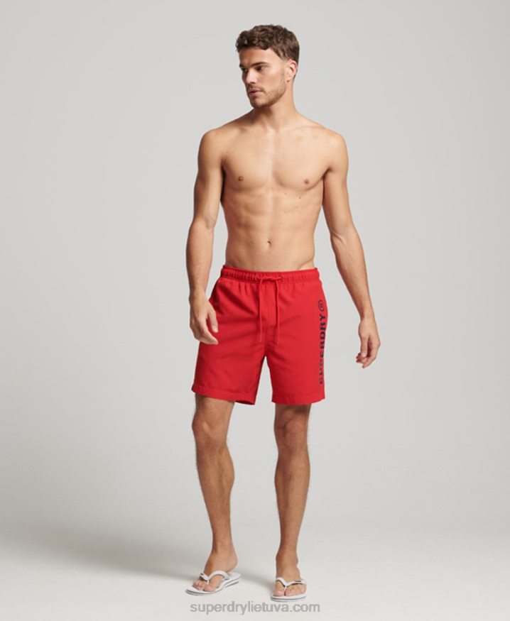 Superdry Core Sport 17 Inch Recycled Swim Shorts Red Men