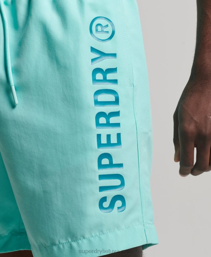 Superdry Core Sport 17 Inch Recycled Swim Shorts Turquoise Men