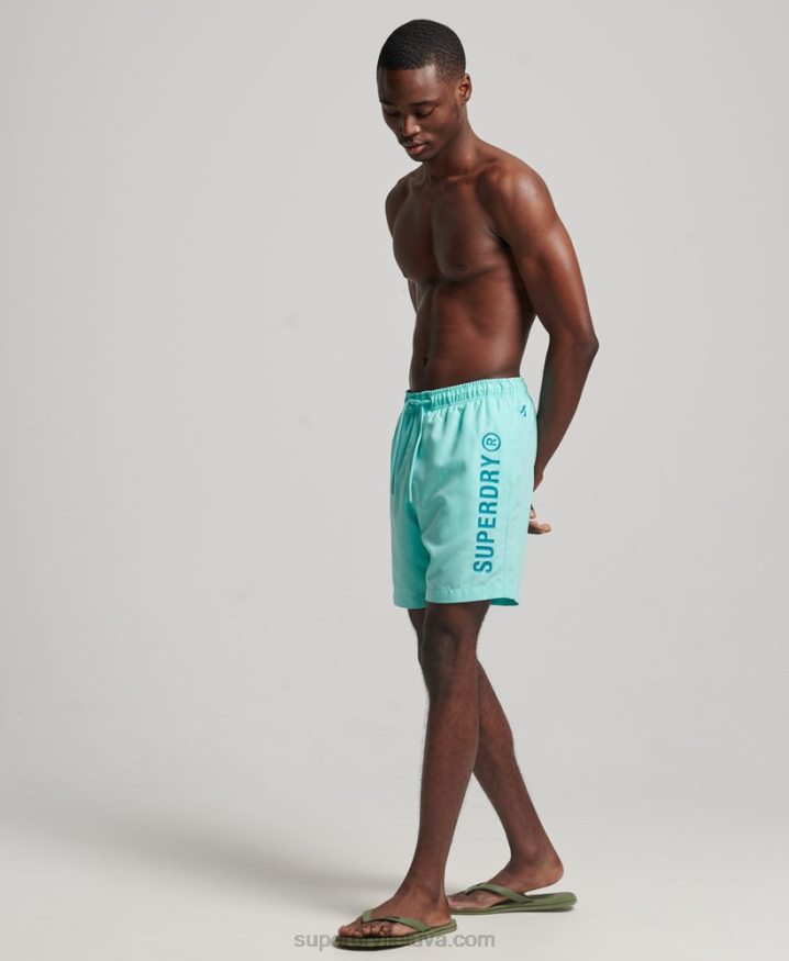 Superdry Core Sport 17 Inch Recycled Swim Shorts Turquoise Men