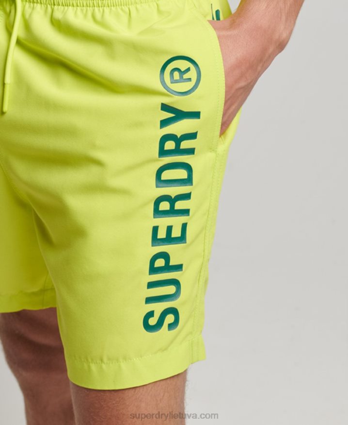 Superdry Core Sport 17 Inch Recycled Swim Shorts Yellow Men