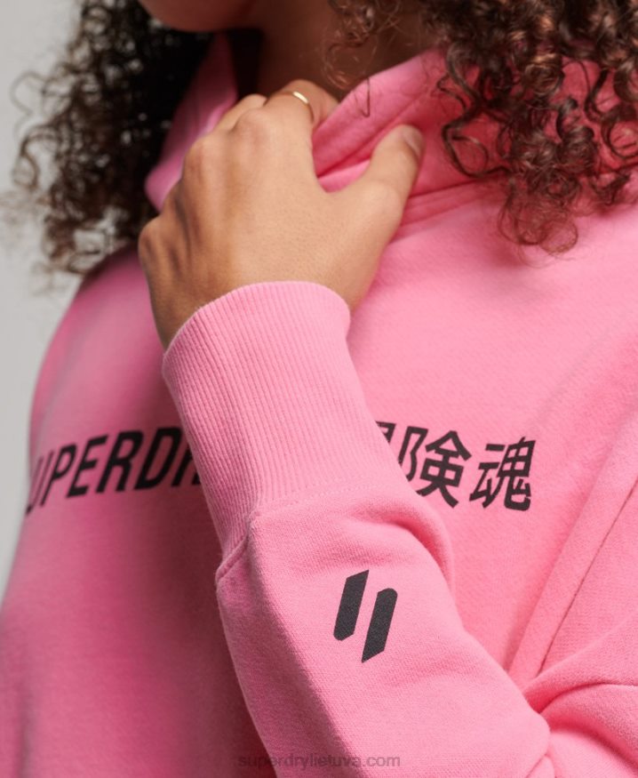 Superdry Core Sport Crop Box Hoodie Pink Women