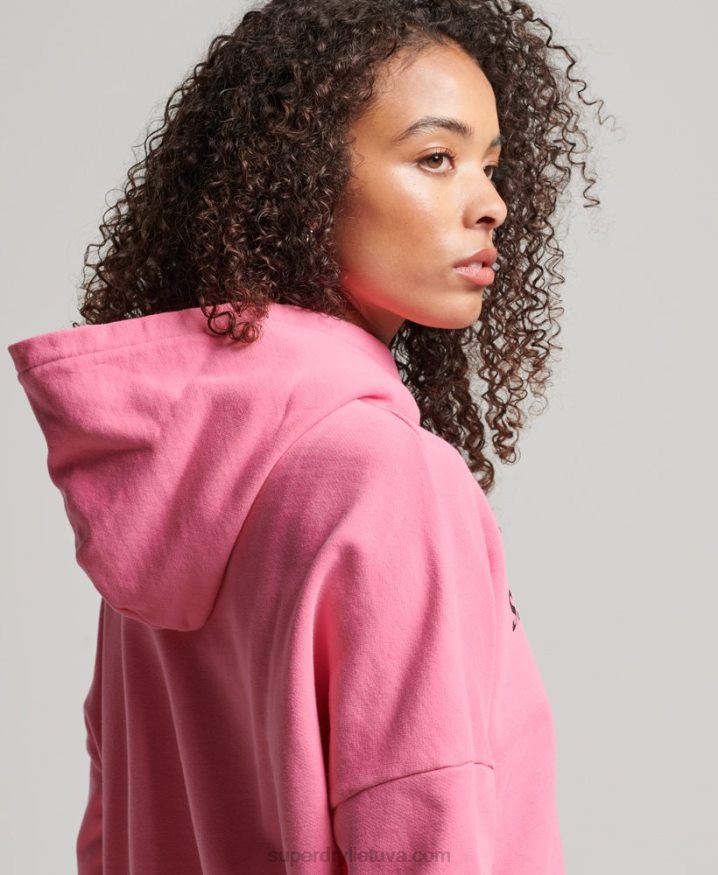 Superdry Core Sport Crop Box Hoodie Pink Women