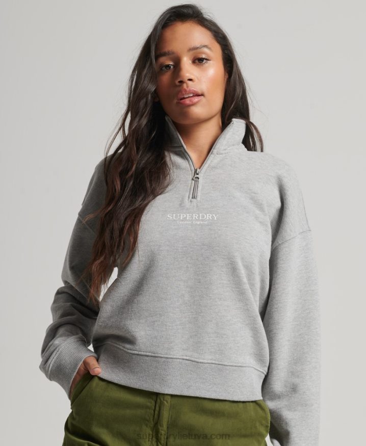 Superdry Core Sport Half Zip Track Top Grey Women