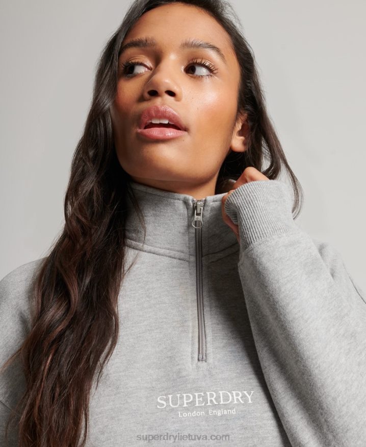 Superdry Core Sport Half Zip Track Top Grey Women