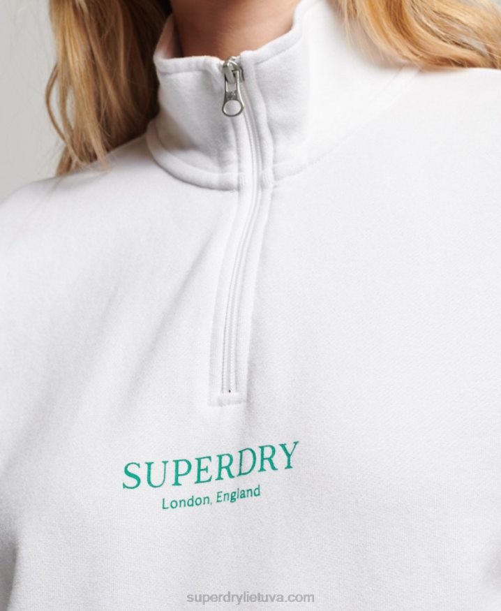 Superdry Core Sport Half Zip Track Top White Women