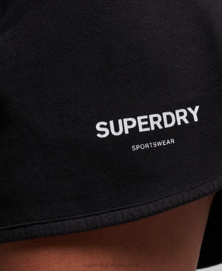 Superdry Core Sport Sweat Shorts Black Women