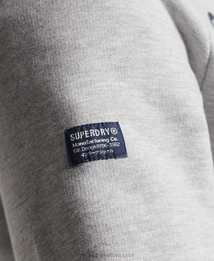 Superdry Corporation Logo Marl Hoodie Grey Men