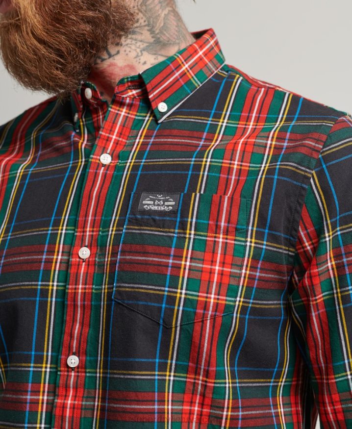 Superdry Cotton Check Merchant Shirt Black Men