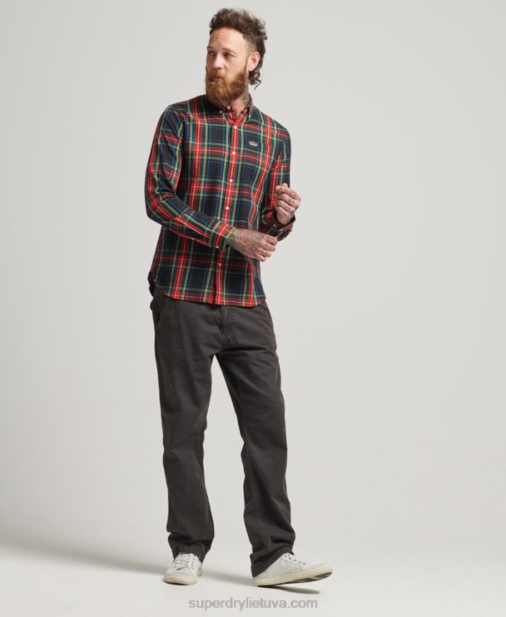 Superdry Cotton Check Merchant Shirt Black Men