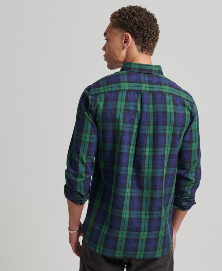 Superdry Cotton Check Merchant Shirt Green Men