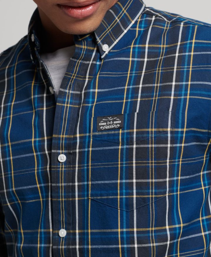 Superdry Cotton Check Merchant Shirt Navy Men