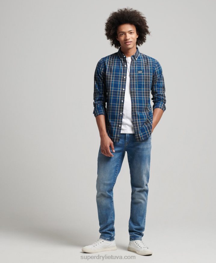 Superdry Cotton Check Merchant Shirt Navy Men