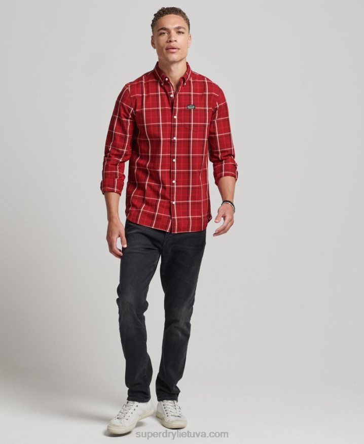 Superdry Cotton Check Merchant Shirt Red Men