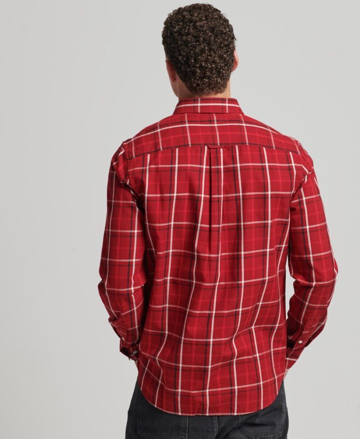 Superdry Cotton Check Merchant Shirt Red Men