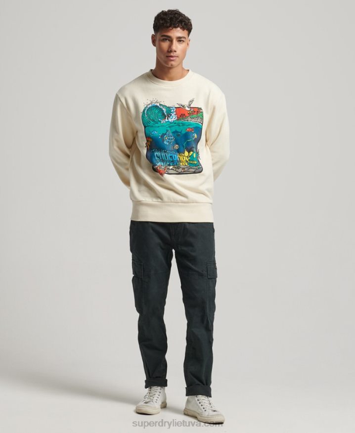 Superdry Creatures Crew Sweatshirt Cream Men