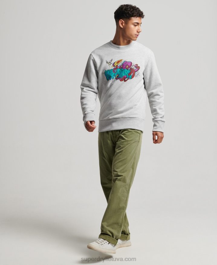 Superdry Creatures Crew Sweatshirt Light Grey Men