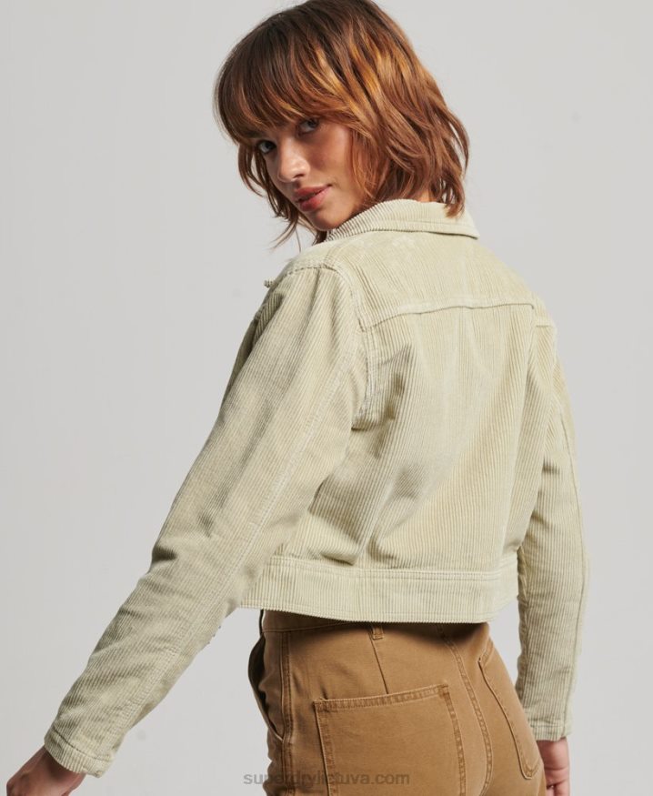 Superdry Cropped Cord Jacket Beige Women