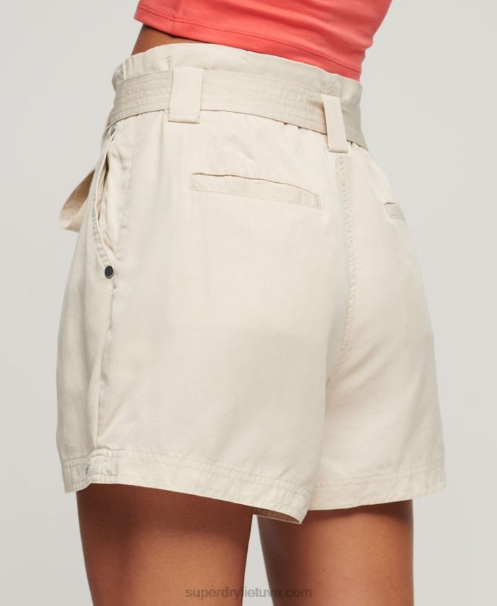 Superdry Desert Paperbag Shorts Beige Women