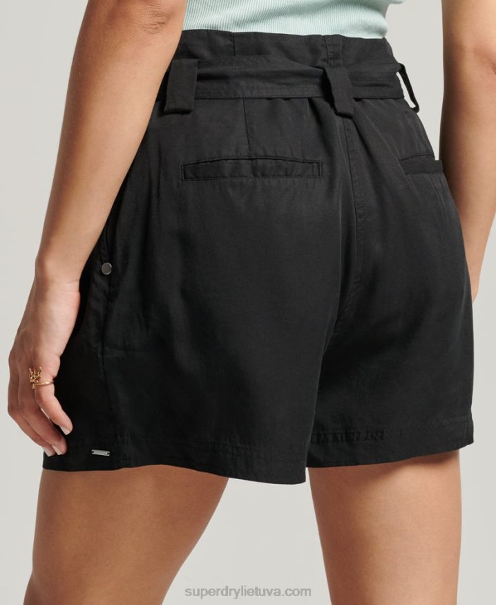 Superdry Desert Paperbag Shorts Black Women