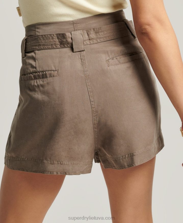 Superdry Desert Paperbag Shorts Khaki Women