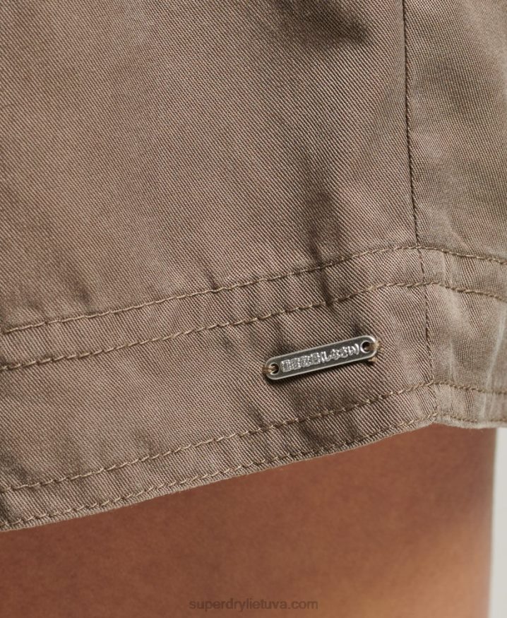 Superdry Desert Paperbag Shorts Khaki Women