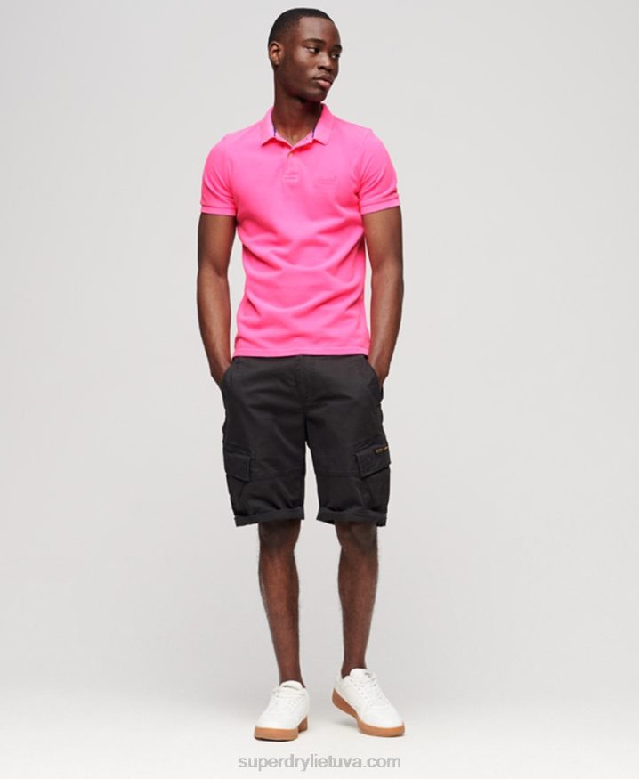 Superdry Destroyed Polo Shirt Pink Men