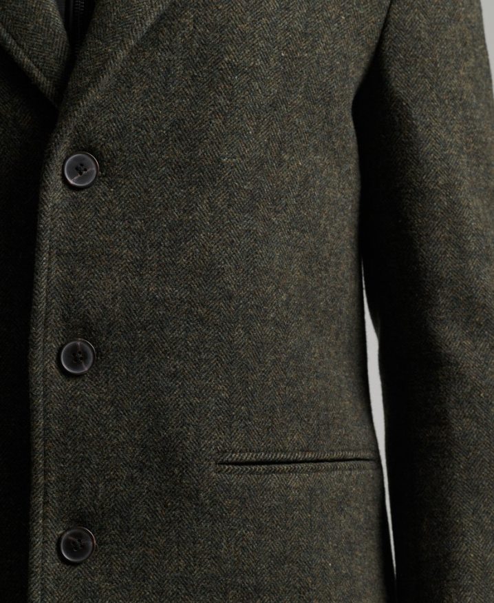 Superdry Detachable Lining Wool Town Coat Green Men