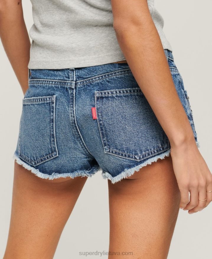 Superdry Diamante Embellished Denim Shorts Blue Women